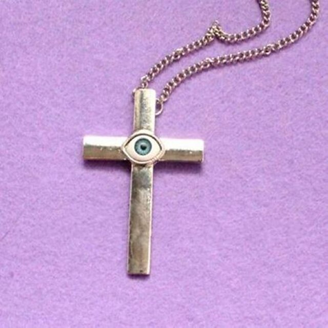 Lureme®The Evil Eye Cross Pendant Necklace 2023 US 5.99