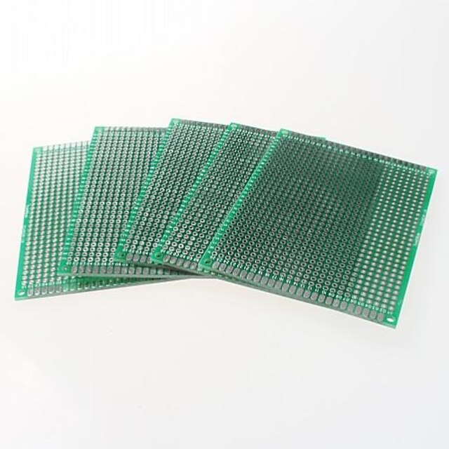  двухсторонний 2,54 шаг печатных плат 5 х 7 см печатную плату - зеленый (5шт)