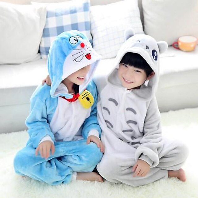 Toys & Hobbies Cosplay & Costumes | Cute Jingle cats Totoro Kids Flannel Kigurumi Pajamas Animal Sleepwear - VS26686