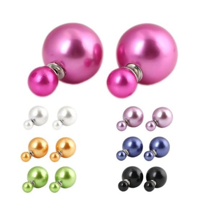  Imitation Pearl Stud Earrings-1Pair(More Colors)
