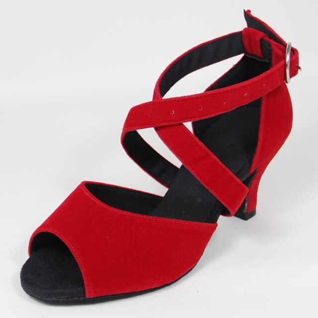  Zapatos de baile (Rojo) - Danza latina - Personalizados - Tacón Personalizado