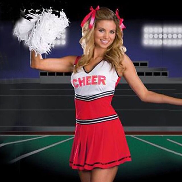  Hot Girl Red Terylene Cheerleader Uniformfor Carnival