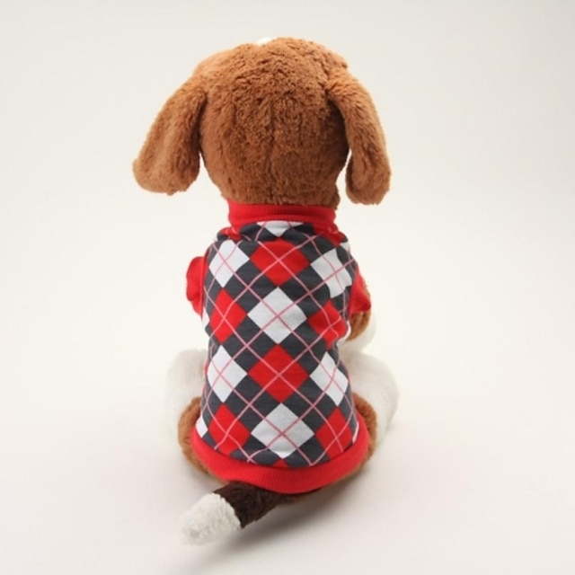 Dog Shirt / T-Shirt Puppy Clothes Plaid / Check Classic Casual / Daily Dog Clothes Puppy Clothes Dog Outfits Breathable Black Blue Costume for Girl and Boy Dog Cotton XS S M L