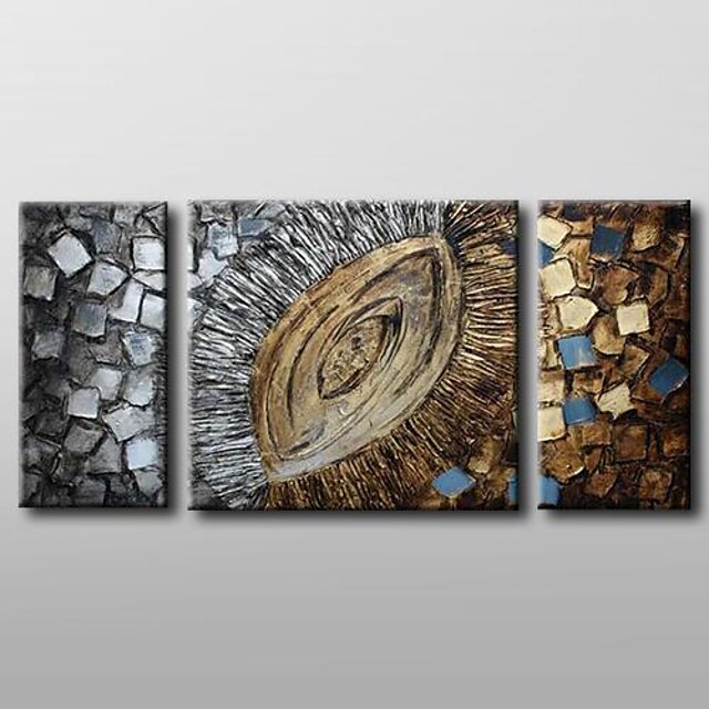  Oil Painting Hand Painted - Abstract Classic Stretched Canvas / Three Panels