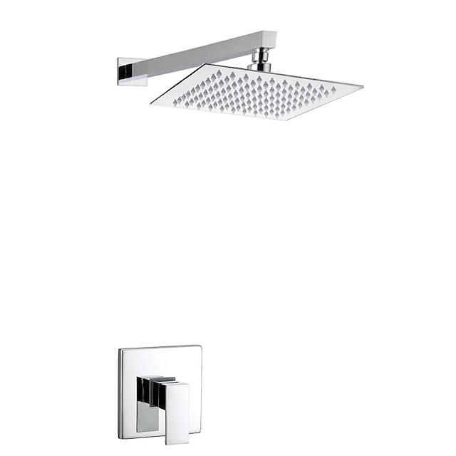  Sprchová baterie Soubor - Dešťová sprcha Moderní Pochromovaný Nástěnná montáž Keramický ventil Bath Shower Mixer Taps / Mosaz / Single Handle dva otvory