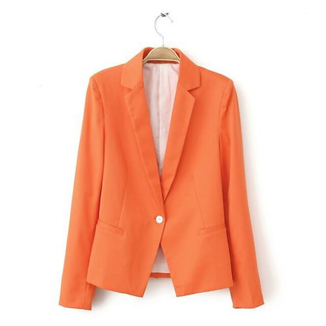 Women's Candy Color One-button Fastenings Slim Long Sleeve Suit Outerwear