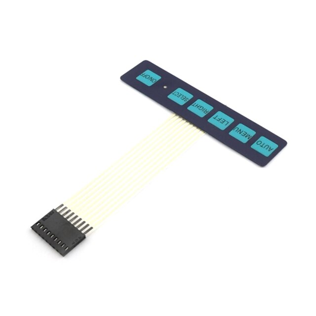  1 x 6 Key LED Matrix Membrane Switch / Keyboard Control Panel / With Light - Black + Green