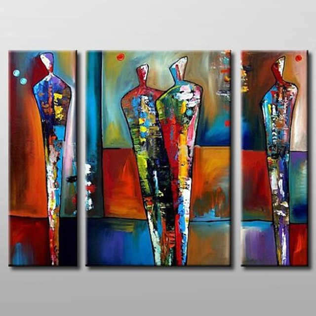  Oil Painting Hand Painted Horizontal Abstract Stretched Canvas / Three Panels