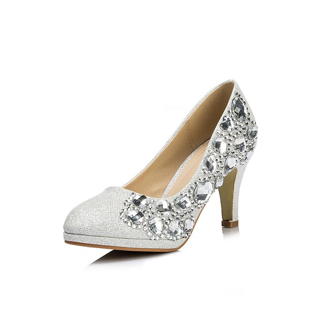  Women's Shoes Glitter Spring / Summer / Fall Stiletto Heel Rhinestone / Sequin Silver / Wedding