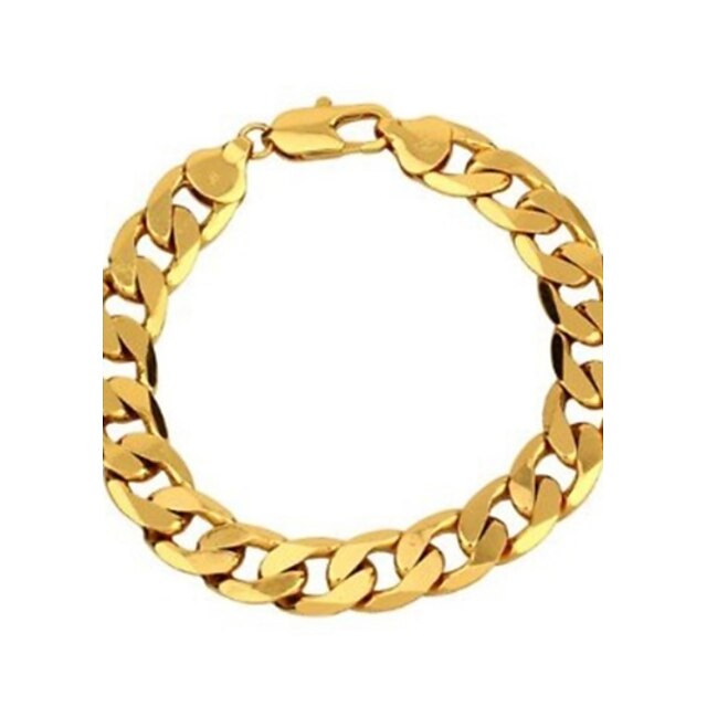  Homens Pulseiras em Correntes e Ligações Cadeia Figaro Clássico Dubai Cobre Pulseira de jóias Dourado Para Festa Casual / Chapeado Dourado / Chapeado Dourado