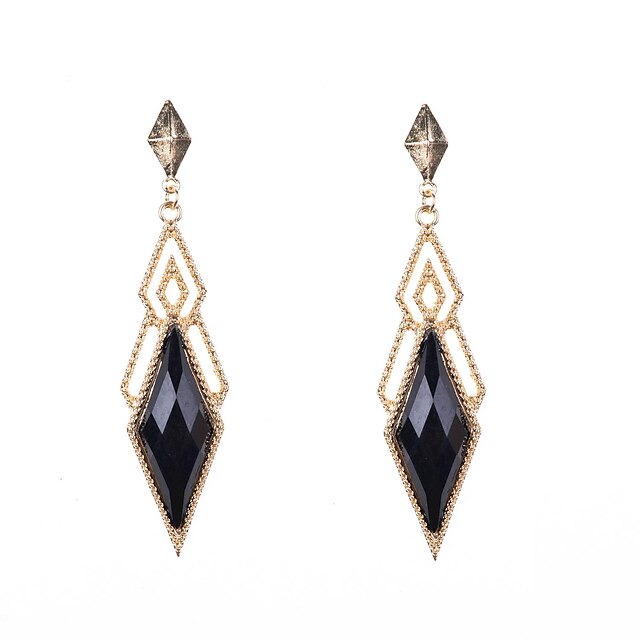  Dames Druppel oorbellen - Gesimuleerde diamant Luxe Zwart / Blauw / Transparant Voor Bruiloft Feest Dagelijks