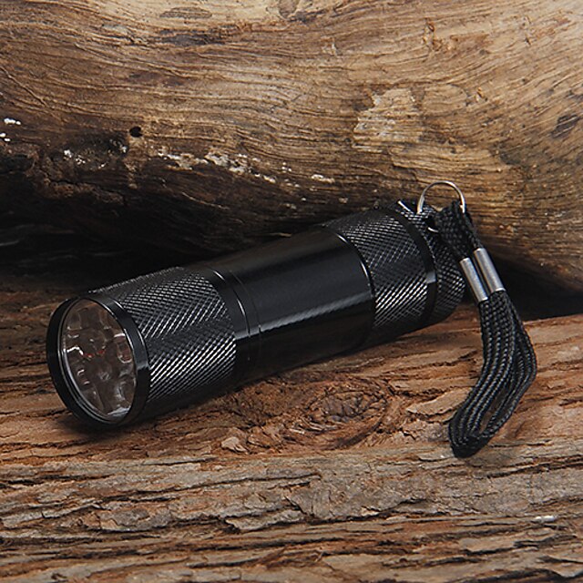  LED Flashlights 90 lm LED 5mm Lamp 9 بواعث 1 إضاءة الوضع Camping / Hiking / Caving / معدن الألمنيوم