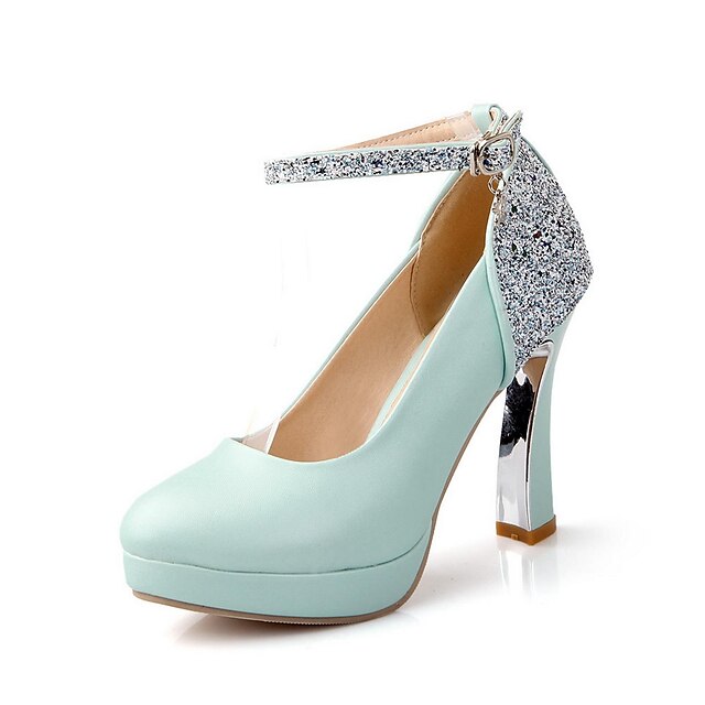  Women's Shoes Round Toe Platform Chunky Heel Sparkling Glitter Pumps Shoes More Colors available