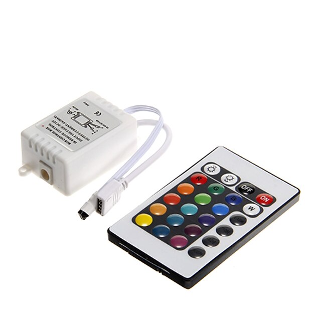  Zdm 1 pc dc 12 v 24 chave led strip ir controlador remoto com caixa do controlador para 3528 5050 smd rgb levou luzes de tira