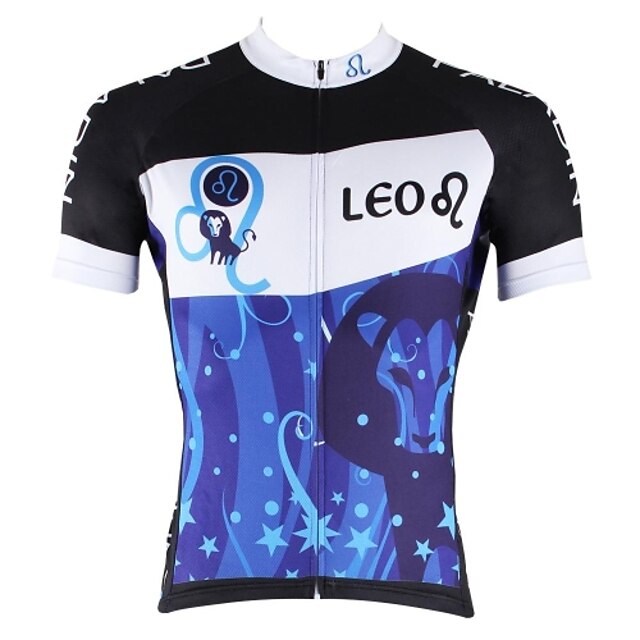  ILPALADINO Bărbați Manșon scurt Jerseu Cycling Albastru Bicicletă Jerseu Topuri Ciclism montan Ciclism stradal Respirabil Uscare rapidă Rezistent la Ultraviolete Sport Îmbrăcăminte