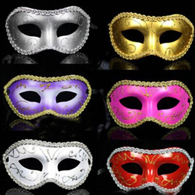  Coway namaloval kolem hrany módní maska ​​halloween karnevalové masky (náhodné barvy)
