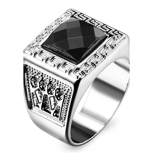  Unisex Statement-Ring - Edelstahl, Acryl, Diamantimitate Liebe Personalisiert 10 / 11 Silber Für Hochzeit / Party / Geschenk