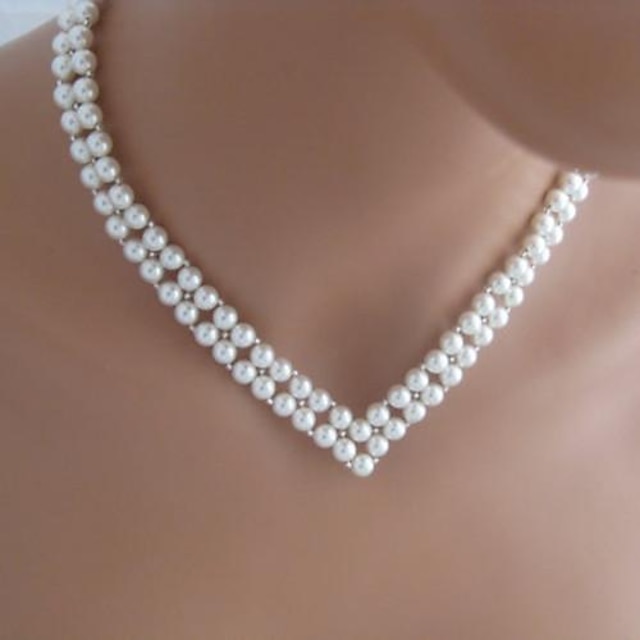  Frauen Doppel-V-förmige Perlenkette