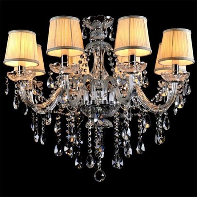  LWD 62cm(25inch) Crystal / Mini Style Chandelier Glass Fabric Candle-style Others Modern Contemporary / Traditional / Classic / Country 90-240V / 110-120V / 220-240V