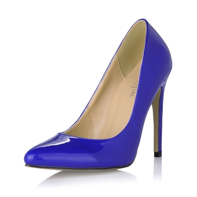  Women's Spring / Summer / Fall / Winter Heels / Pointed Toe Patent Leather Office & Career / Dress Stiletto HeelBlue / Yellow / Ivory /