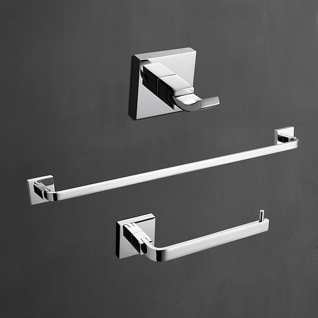  Bathroom Accessory Set Cool Contemporary Brass 3pcs - Hotel bath 1-Towel Bar / Toilet Paper Holders / tower bar Wall Mounted