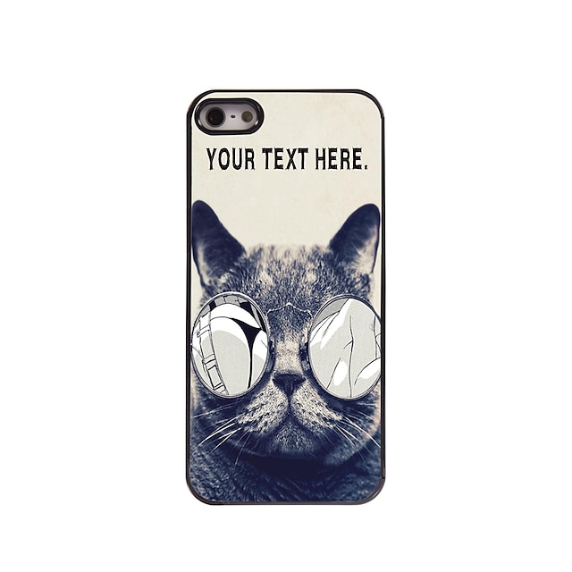  caixa personalizada gato lascivo capa de metal para iPhone 5 / 5s