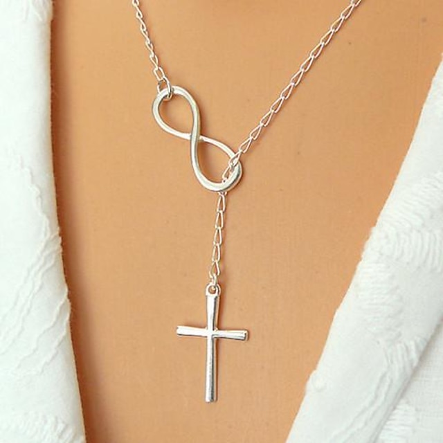  Women's Pendant Necklace Y Necklace Cross Infinity Bow Ladies Basic Fashion Simple Style Silver Plated Gold Plated Alloy Golden Silver Necklace Jewelry For Party Casual Daily Office & Career