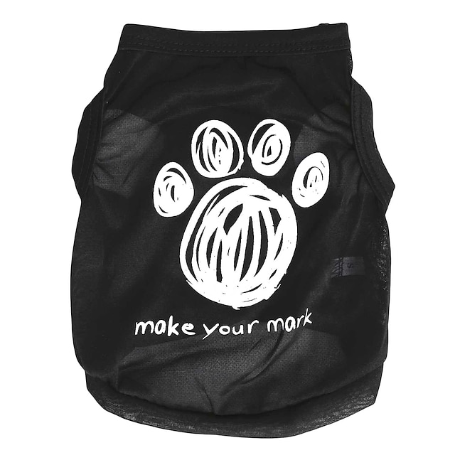 Katze Hund T-shirt Karikatur Hundekleidung Welpenkleidung Hunde-Outfits Schwarz Kostüm für Mädchen und Jungen Hund Terylen XS S M L