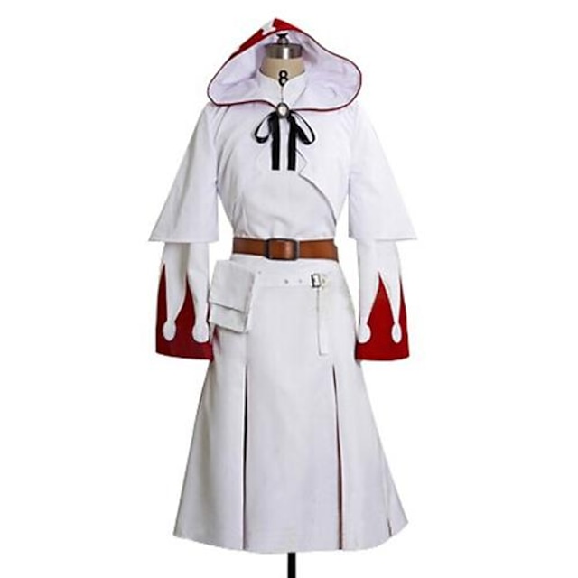  Inspirat de Final Fantasy White Mage Video Joc Costume Cosplay Costume Cosplay Imprimeu Manșon Lung Rochie Șal Centură Costume