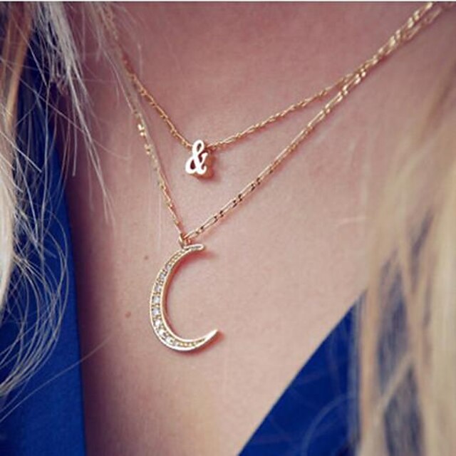  Women's The Moon Diamond Necklace