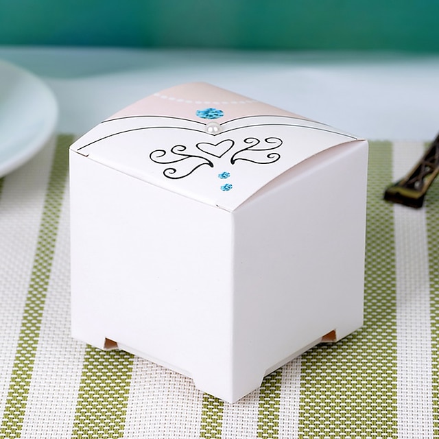  Cubic Card Paper Favor Holder With Favor Boxes-12 Wedding Favors