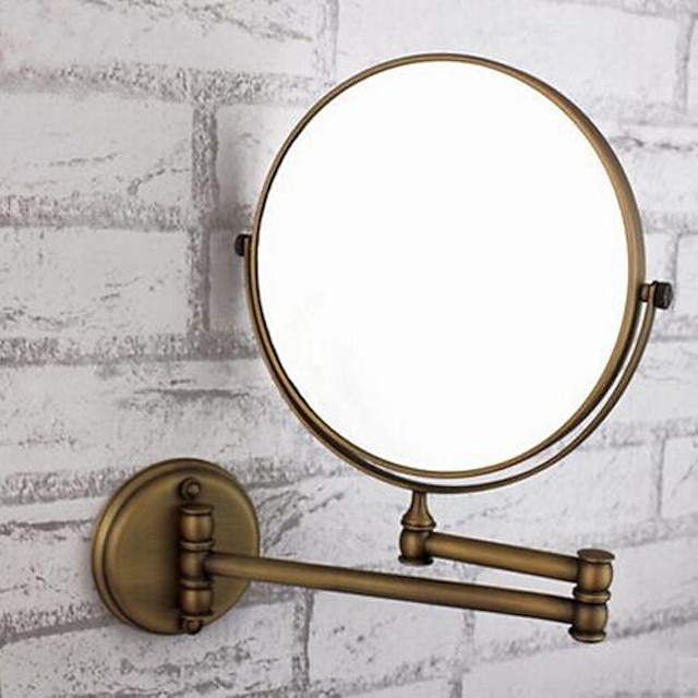  Mirror Adjustable Fit Antique Brass / Glass 1 pc - Mirror Shower Accessories