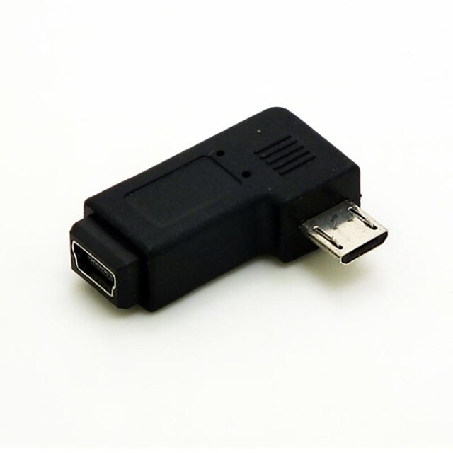  Right Angled 90 degree Micro USB Male to Mini USB Female Extension Adapter Converter