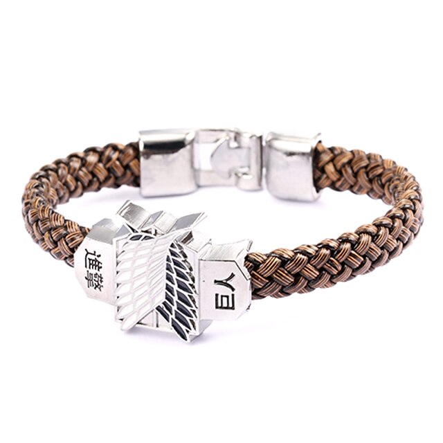  Jewelry Inspired by Attack on Titan Eren Jager Anime Cosplay Accessories Bracelet PU Leather / Alloy Men's Hot