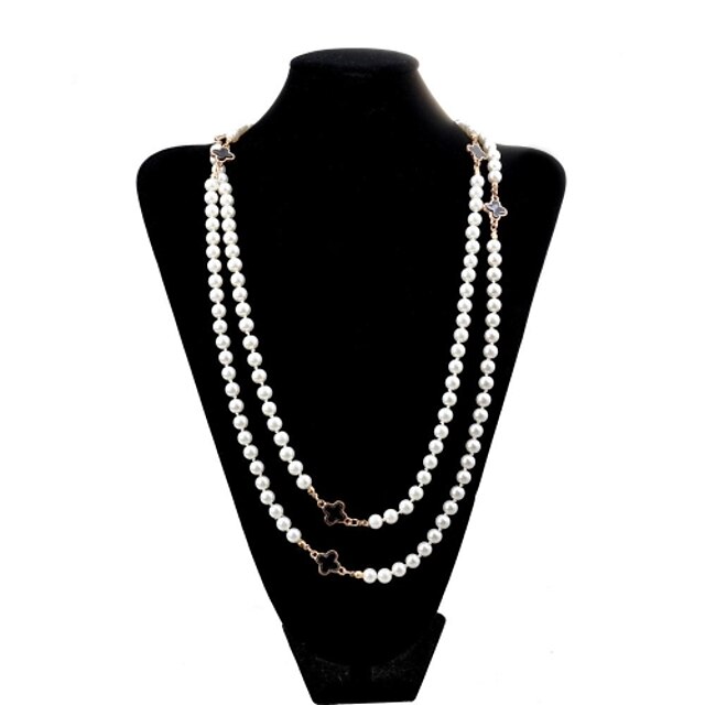  Beaded Necklace For Women's Party Casual Daily Pearl Alloy