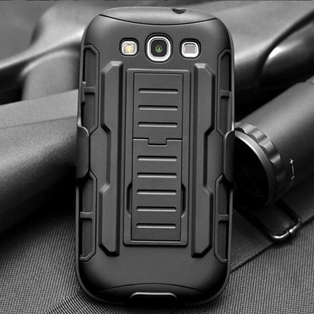  Strap Clamp Drop Resistance Armor Protective Jacket with Stand and Clip for Samsung Galaxy S3 I9300