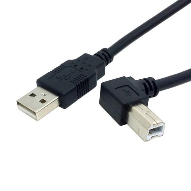  2m 6ft USB 2.0 A Male to B Male Right Angled 90 Degree Printer Scanner Hard Disk Cable