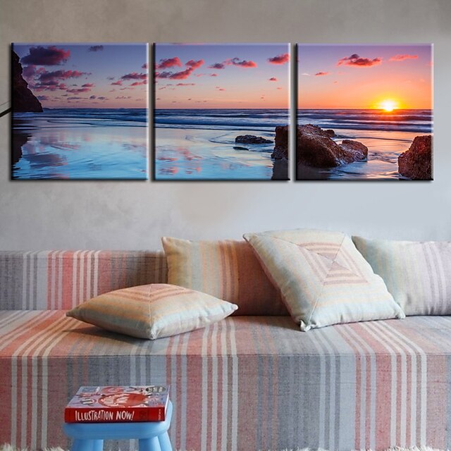  Print Stretched Canvas Print - Landscape Traditional Modern Three Panels Art Prints