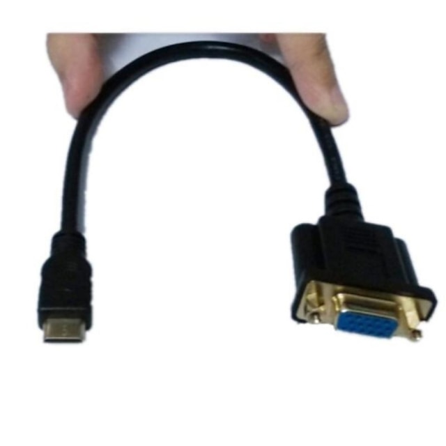  Mini HDMI to VGA M/F Connector Cable Adapter Converter 0.3M 1FT