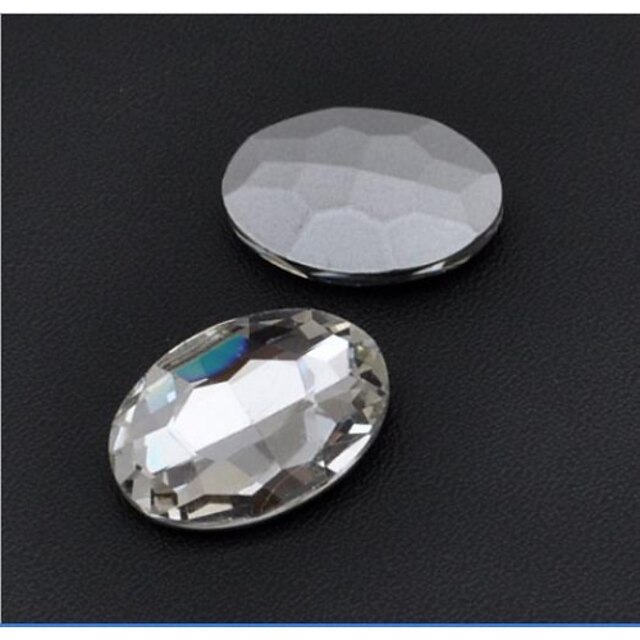  30*20MM Fashion Cellphone Beauty Oval Transparent Acrylic Faceted Sticky Rhinestones Gems(5 Pcs)
