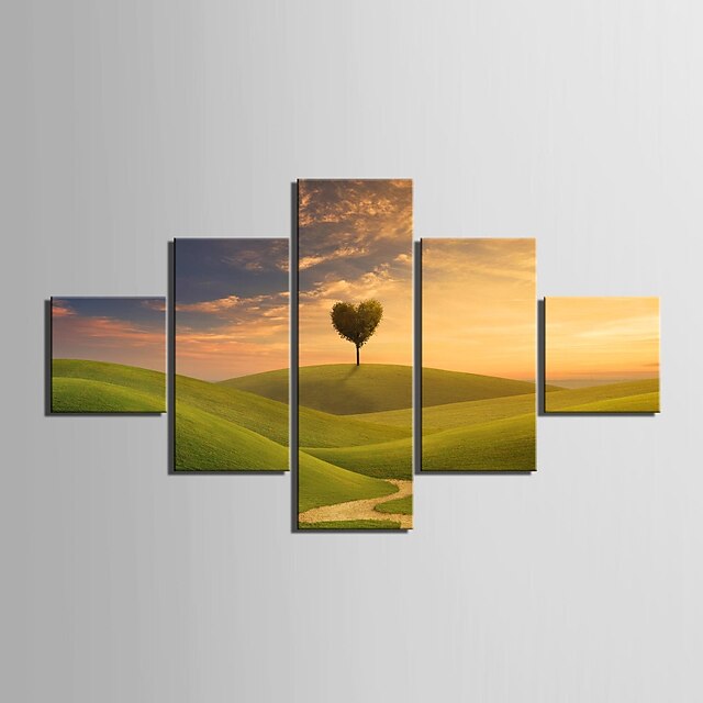  Stretched Canvas Art The Prairie  Sky And Tree Decoration Set of 5