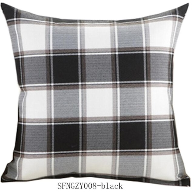  1 pcs Polyester Housse de coussin, Tartan Traditionnel/Classique