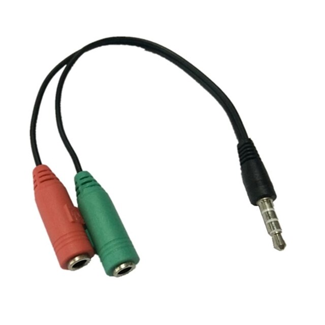  3,5 mm Stereo-4-Position Stecker auf 3,5 mm Mikrofon& Kopfhörer-Buchse für iPhone Audio-Adapter