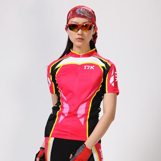  Mysenlan Γυναικεία Κοντομάνικο Φανέλα και σορτς ποδηλασίας - Κόκκινο Ποδήλατο Κοντά Παντελονάκια Αθλητική μπλούζα Ρούχα σύνολα Αναπνέει Γρήγορο Στέγνωμα Υπεριώδης Αντίσταση Αθλητισμός / Ελαστίνη