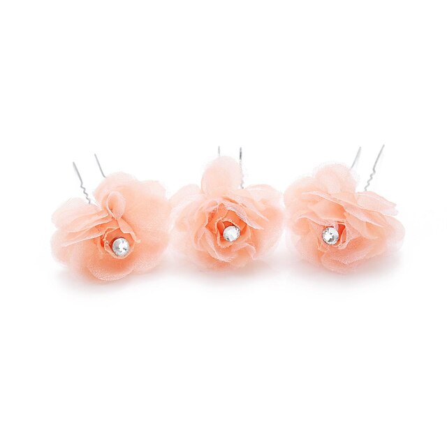  Flower Wedding Bridal/Special Occasion Hairpins Headpiece-Set Of 3(More Colors)