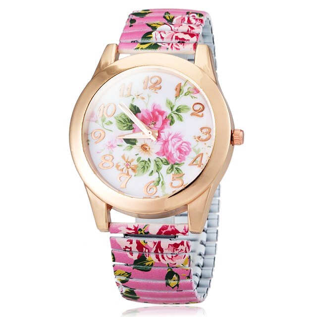  Women's Flower Color Dial The Elastic Flower Band Strap Watch Quartz Bracelet Watch (Assorted Colors) Cool Watches Unique Watches