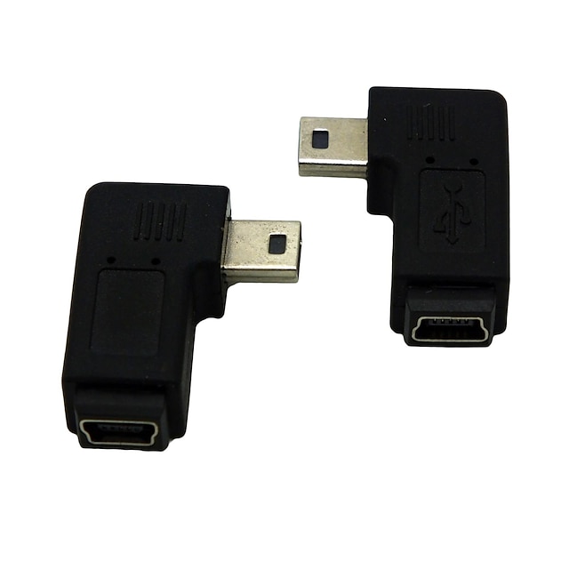  dreapta / stânga în unghi de 90 de grade mini USB de sex masculin la feminin extensie adaptor conventer
