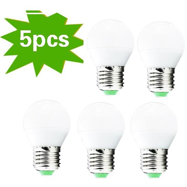  5pcs LED Globe Bulbs 400 lm E26 / E27 G45 27 LED Beads SMD 3022 Decorative Warm White 220-240 V / 5 pcs / RoHS