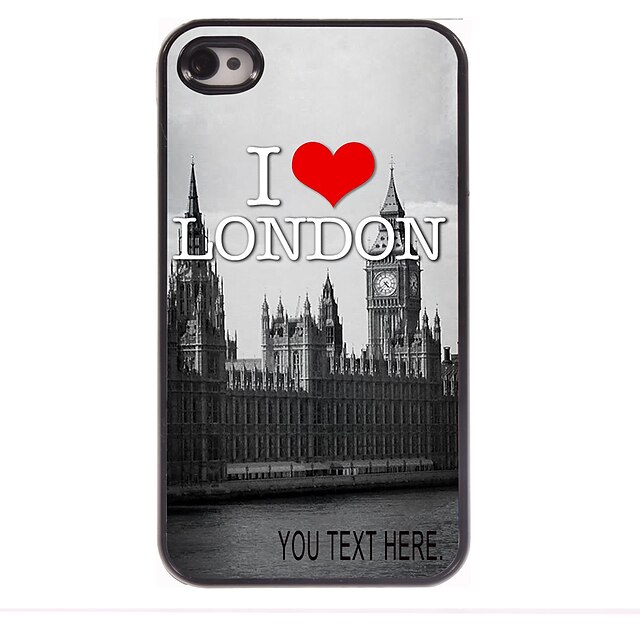  personalisierte Fall ich liebe london Muster Metallkasten für iphone 4 / 4s