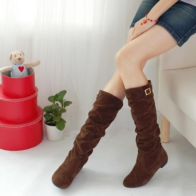  Women's Shoes Spring Fall Winter Chunky Heel Knee High Boots For Dress Black Brown Yellow